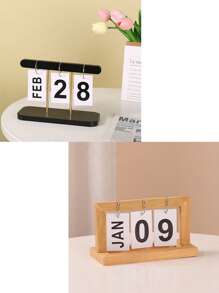 4/1 pièce Calendrier en bois massif de style minimaliste. Calendrier de bureau 2025. Calendrier de bureau décoratif. Calendrier universel pour toutes les années. Décoration de chambre, d'étude, de bureau. Convient comme cadeau de fête.