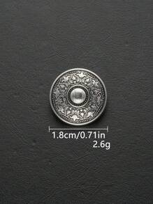 Set de 8 piezas/paquete de botones grandes y redondos con textura vintage y diseño de tótem, adecuados para uniformes, ropa especial, decoración, camisas, suéteres, trajes, abrigos, chaquetas, botones de metal, accesorios de costura DIY de artesanía