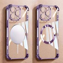 Hadaasi 1 件紫色磁性电镀 TPU 气囊透明硅胶软边简约奢华磁性兼容无线充电防摔全覆盖女士/男士保护壳带防尘孔，加厚边缘，兼容 Apple 17 Pro/17 Pro Max/17 Air/17/16 Pro/16 Pro Max/16 Plus/16/15 Pro/15 Pro Max/15 Plus/15/14 Pro/14 Pro Max/14 Plus/14/13 Pro/13 Pro Max/13/12 Pro/12 Pro Max/12/11 Pro Max/11/11 Pro 和 Galaxy S24 Ultra/S24 Plus/S24/S23 Ultra/S23 Plus/S23 和 Redmi - 紫色 - 查看 2