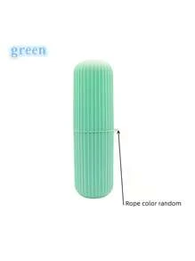 1 Pc Travel Toothbrush Set With Portable Storage Box, Rinsing Cup, And Toothpaste Holder - Alcohol-Free, Compact Design, Suitable For Oral Care