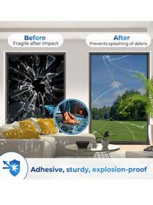 1 Roll Silver One Way Window Privacy Film Reflective Window Film See Out Not In Window Tinting Sun Blocking Heat Control Anti UV Self-Adhesive Window Glass Sticker For Home Office - Multicolor - View 10