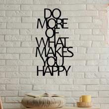 1pc Home Decor "Do More Things That Make You Happy" - Metal Wall Art Decor, Door Decor, Home Decor, Scene Decor, Wall Hanging Decor, Interior Decor, Porch Sign, Wall Art Decor, Ideal For Room Decoration - Black - View 2