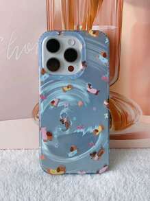 彩色蝴蝶设计柔软硅胶手机壳，适用于 16 Pro Max、14/15新款、15 Pro、16/13 Pro Max，创意防摔保护套 - 藍色 - 查看 4