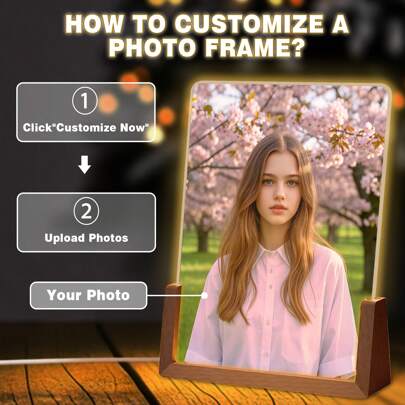 1 Piece 6-Inch Customized Acrylic Night Light: Preserve Your Most Cherished Memories In An Elegant Desktop Display-Perfect For Friends, Loved Ones, And Family.