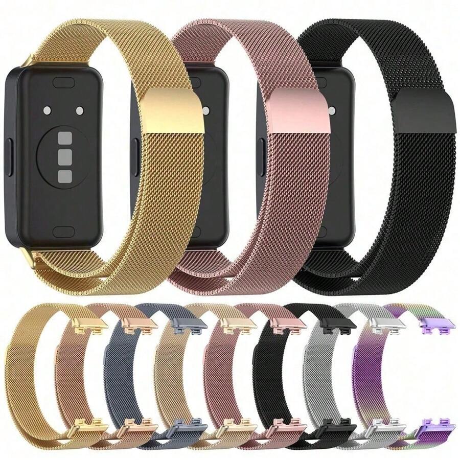 Magnetic Watch Band Strap For Huawe Band 9 Milanese Loop Stainless Steel Wristband Bracelet For Huawe Band 8 Accessory