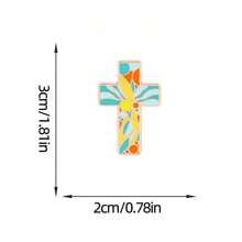 彩色十字架珐琅胸针时尚装饰胸针饰品翻领包徽章珠宝礼品2025新款连衣裙配饰衣服别针包饰学校办公室配饰衬衫夹克圣诞节万圣节衣服别针有趣可爱教师礼物