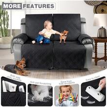 Waterproof Recliner Sofa Cover Non Slip Couch Cover For 3 Seat Reclining Sofa, Split Reclining Couch Covers 3-Piece With Straps, Washable Sofa Slipcover For Kids Pets(3 Seater, Chocolate)
