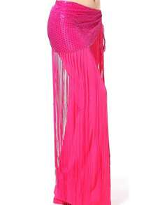 亮片腰链女肚皮舞腰巾灵动长款流苏三角带腰巾舞蹈专业舞台腰饰舒适贴身舞蹈领腰带