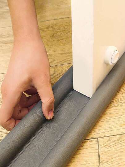 1/2pcs Segmented Gray Leather Door And Window Gap Dust And Windproof Sealing Strip Large Door Draft Stopper Under Door Draft Noise Blocker Black Gap Stoppers Entry Door Draft Guard For Bottom Of Doors Adjustable Twin Door Draft, Back To School Supplies(There May Be Some Wrinkles, Dirt And Damage During Transportation, But It Does Not Affect The Use)