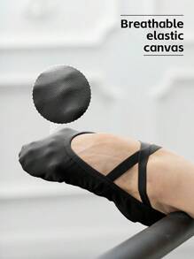 Split Sole 2-Way Strech Canvas Ballet Shoes