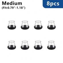 8/16/24 Stück runde Stuhlbein-Gleiter für Teppichböden, schwarze Möbelgleiter für Teppichböden, Kunststoff-Möbelgleiter, Tisch- und Stuhlbein-Abdeckungen, einfaches Gleiten und geräuschreduzierend für Zuhause und Büro