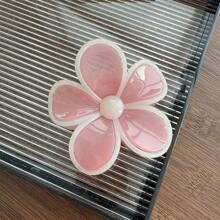 1/2/4/6 件春夏糖果色花朵发夹，女士 2.95 英寸粉色、黄色、蓝色果冻色撞色塑料发夹，时尚优雅简约纯色发饰，适合日常、休闲、派对、通勤、度假、发型、化妆、发爪、爪夹、发夹、发夹秋冬 - 彩色 - 查看 13