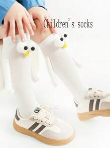 1 Pair, Summer, New, Cartoon, Casual, Soft, Socks, Elementary School, Breathable Socks, Suitable For Mother's Day, Party, Daily, Children's Socks, White, Heelless Doll, Stockings - Multicolor - View 5