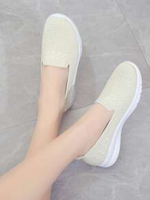 Women's Plain Flat Casual Shoes, Elegant And Simple Fashion For Daily Wear - Beige - View 4