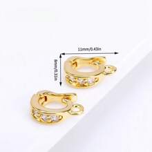 2 stuks 18K verguld messing metalen inleg zirkonia scharnierende hanger enhancer borgsluitingen DIY sieraden maken accessoires