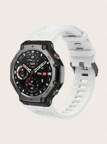 1 件运动风格纯色硅胶智能手表表带，适用于 Amazfit T-Rex 3