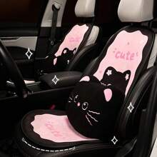 Non-Slip Car Seat Cover With Cute Cartoon Cat Design - Premium Plush Semi-Cover Auto Seat Pad For Cars/Trucks/SUV, Anti-Skid Cozy Car Accessories With Universal Fit - Multicolor - View 3