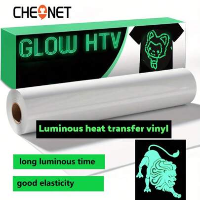 CHEONET- Leuchtende Vinyl - 12INX12IN, 12INX5FT Transferfolie für T-Shirts, Leuchtende Bügelfolie - Einfach zu schneiden und anzubringen