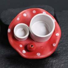 1pc Ceramic Cute Mushroom Incense Burner Holder, Sage Holder For Burning, Incense Holder For Sticks, High Quality Ceramic Burner, Aromatherapy Burner For Meditation, Yoga And Home Decor