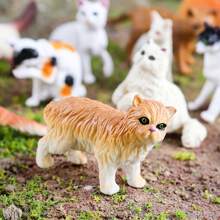 6/12 PCS Simulation Pet Cat, Kitten, Cat Statue Set, Model Toy, Children's Cognitive Education Toy, Halloween Christmas Party Decoration Ornament Gift - Multicolor - View 7