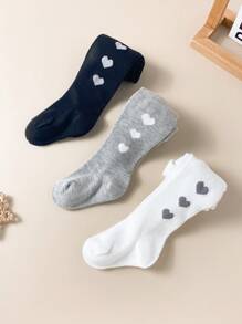 3 Pieces Baby Girls' Stretch Solid Tights - Soft For Toddlers' Active Play & Layering