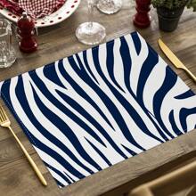 2/4pcs Simple Geometric Square Placemats, Abstract Neutral Style Artwork In Black & White, Blue, And Brown Linen Tablemats, Suitable For Daily Dining Table, Kitchen, Dining Room Decor, Home Decor, Holiday Decor, Tabletop Decor, Outdoor Picnic Decor, And Gifts, 12x16.5 Inches