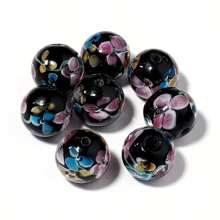10-Piece Mixed Color Petal Design Handmade Glass Beads DIY Jewelry Making- Perfect For Earrings, Bracelets, Necklaces, Etc.