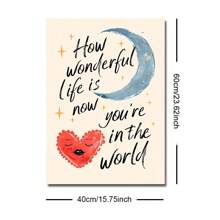 1buc Fără încadrare Cât de minunată este viața de pepinieră Poster din pânză de perete Imprimare artistică Maximalist Moon Heart Copii Copii Copii Decor Pictură pentru cămin, cameră de joacă, decorațiuni moderne pentru casă, cadou pentru baby shower - Multicolor - Vizualizare 10