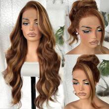 13x4 Synthetische Lace Front Pruik, Honingblonde Body Wave Lace Front Pruiken Voorgeplukt Lijmloze Pruik Voor Vrouwen 26inch Klaar Om Te Dragen Pruiken Beginnersvriendelijk