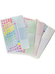 Teclado inalámbrico Bluetooth teclado táctil recargable teclado para mini teclado Android Ios Windows - Rosa Pálido - Ver 3