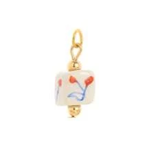 1 PIEZA Encantos bohemios de oro y esmalte - Colgantes en forma de corazón, ojo malvado, floral y frutas para hacer collares y pulseras, suministros de joyería vintage