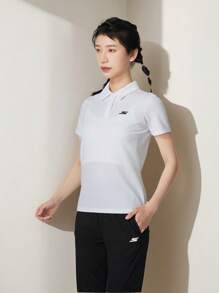 Skechers 1 pieza Camisa tipo polo de manga corta para mujer de Skechers, tejido deportivo cómodo y transpirable de moda