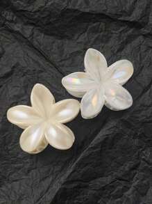 2 piezas Pinzas para el cabello de mujer grandes de acrílico con flor, elegante y elegante pinza personalizada para moño y recogido, accesorio de cabello con decoración floral, versátil para uso diario