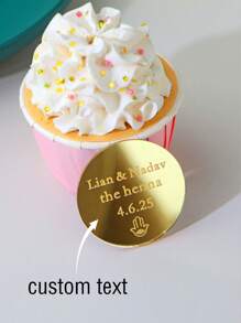 个性化雕刻亚克力海娜派对标签，婚礼姓名标签，纸杯蛋糕装饰圆形标签，适用于海娜日、母亲节、毕业典礼等场合。多功能、可调节、装饰性强、可重复使用、精致可爱、高品质、现代、色彩缤纷、舒适时尚、可定制、个性化、独特。是送给他的理想礼物，也是送给她的理想礼物，适合送给男友、女友、爸爸、妈妈、家人、朋友、儿子、女儿、办公室、茶室、学校、家庭、家居装饰、定制派对用品、圣诞装饰、乔迁之喜等场合。寓意永恒的爱。 - 彩色 - 查看 2