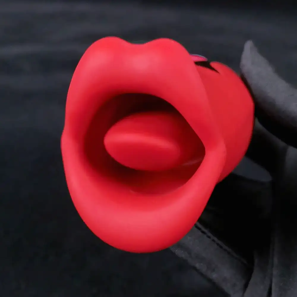 Juguete sexual realista con lengua de rosa, vibrador para estimular el punto G de la mujer, vibrador para estimular el clítoris, masajeador vaginal con lengua vibradora que estimula la boca, pezones y clítoris. Juguete sexual para adultos para mujeres y parejas, estimulación oral, masturbación y orgasmo