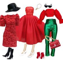 奢华时尚娃娃套装带配件，适合 11.5 英寸 - 12 英寸娃娃，经典礼品套装，生日礼物的理想之选 - 彩色 - 查看 6