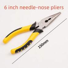 1 件/3 件工业级碳钢夹具套装，6 英寸和 8 英寸多功能夹具，防滑防锈钢丝钳，尖嘴钳，斜口钳，用于切割、剥线和夹紧，电工橡胶手柄实用钳，室内/室外维护工具 - 彩色 - 查看 15