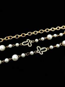 1 Stück Perlen Taillenkette mit Strass Dekoration, modischer Damengürtel