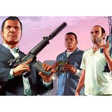 1 pièce Affiche murale avec cadre en option, Pop Art GTA 5 Vices, la capitale sainte, 5 stars, bon citoyen, trio de voyous, photo de groupe magnifique. Collection d'affiches artistiques à décorer la salle de jeu. Peinture HD cadeau de décoration