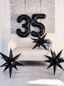 8 件/套黑色爆炸星水滴锥形铝箔气球，适用于生日派对、婚礼、毕业典礼、周年纪念、拍照道具、家庭派对装饰、庆典、送礼、主题活动、冰雪奇缘主题装饰、迪斯科派对、万圣节派对、万圣节装饰气球 - 黑色 - 查看 7