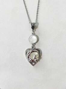 1PC Gothic Style Heart Shaped Cat And Moon Necklace For Women's Everyday Accessories Jewellery Gifts - 項鍊 - 查看 9