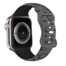 Sanrio Sanrio 1 Pc Sport Silicone Engraved Hello Kitty Watch Band Compatible With Apple Watch Band 40mm 38mm 41mm 44mm 45mm 42mm 46mm 49mm Women Men, Soft Wristband Waterproof Replacement Sport Band Compatible With Apple Watch Band Series10 9 8 7 6 5 4 3 2 1 SE Ultra Holiday Gift