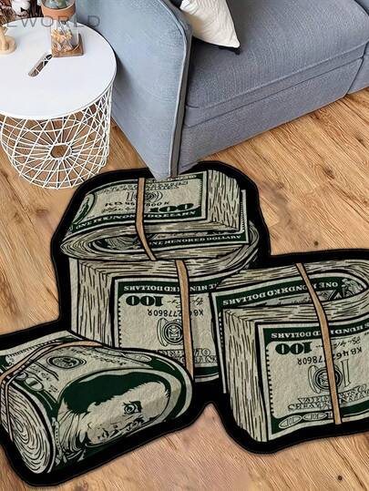 Velvet Pearl Velvet Coin Pattern Carpet - Lightweight And Comfortable Indoor Mat, Suitable For Living Room, Desk, Bedside - Washable Polyester Home Decorative Rug With Non-Slip Backing