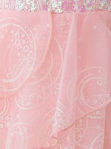 Pink Sequin Camisole Dress For Young Girls, Princess Dress Suitable For Parties And Performances - Pink - View 9