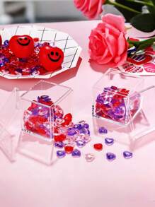 6pcs Transparent Square Storage Boxes With Tape Cover - Perfect For Birthday, Wedding Decorations, Mini Jewelry Display,Clear Plastic Box For Organize - Transparent - View 2