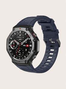 1 件运动风格纯色硅胶智能手表表带，适用于 Amazfit T-Rex 3