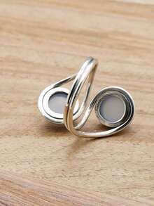 Blue Chalcedony 925 Sterling Silver Gemstone Adjustable Ring - 藍玉髓 - 查看 5