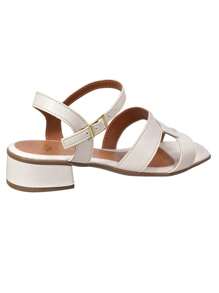 Women's Casual Comfortable Flat Low Heel Open Toe Synthetic Leather Sandals Elegant Lightweight For Everyday Walking - 白色 - 查看 4