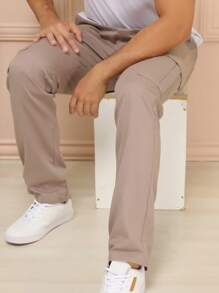 Cargo Pants Skate Khaki Streetwear Retro 6 Bags Aesthetic Pinterest Tumblr Cuffless - Màu Khaki - Xem 6