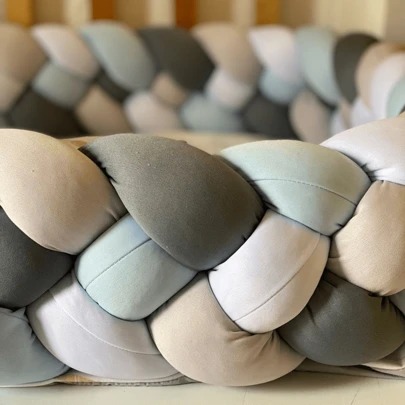  ENTRENUDOS- Bumper cuna / Parachoques bebe / Trenza cubre cuna colchón VARIAS MEDIDAS/ ELIGE LA MEDIDA DE TU PREFERENCIA / 23 cm alto